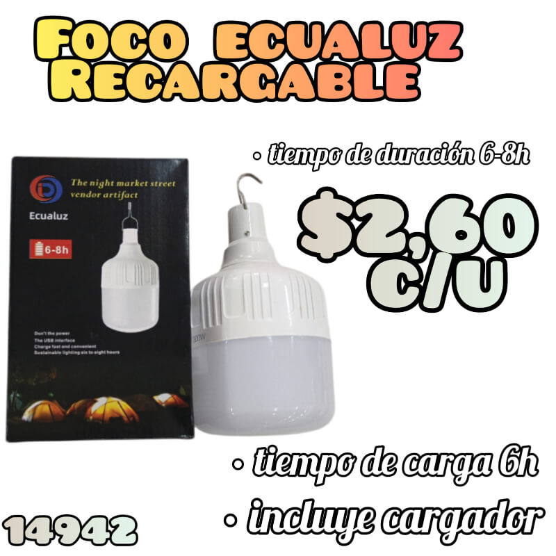 FOCO ECUALUZ RECARGABLE