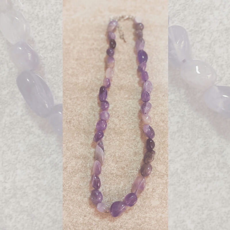 Collar de cadena de una sola vuelta en amatista