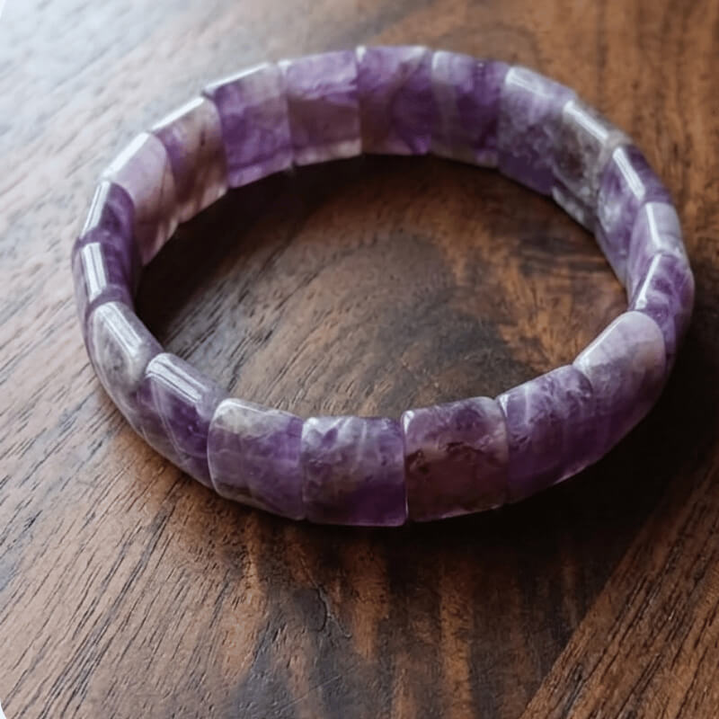 Pulsera elástica unisex con cuentas de amatista