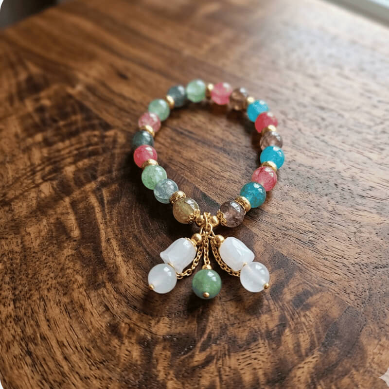 Vibrante pulsera de piedra natural