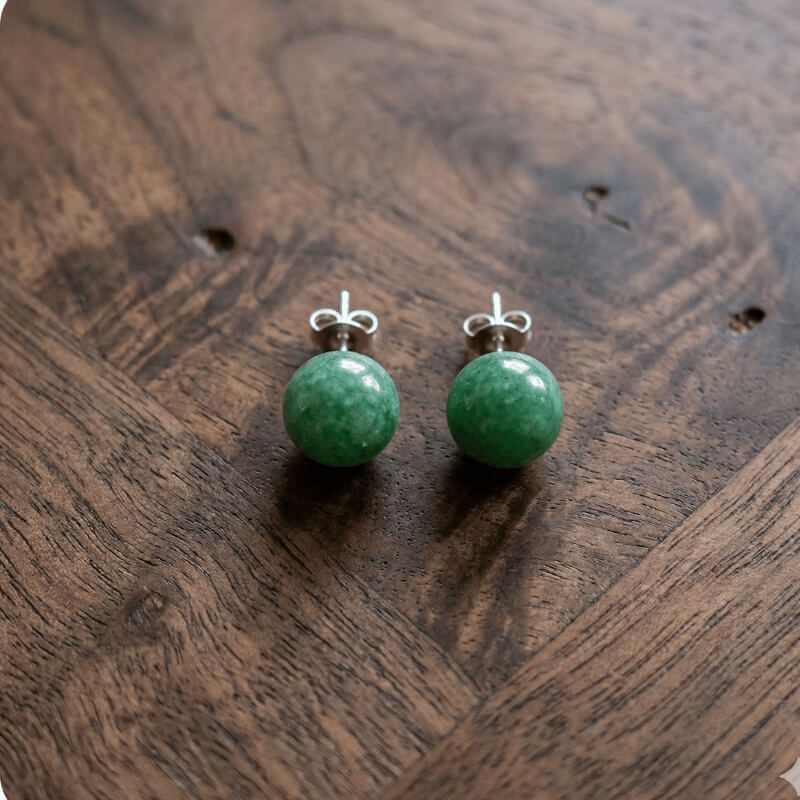Pendientes de piedra natural con a venturina verde