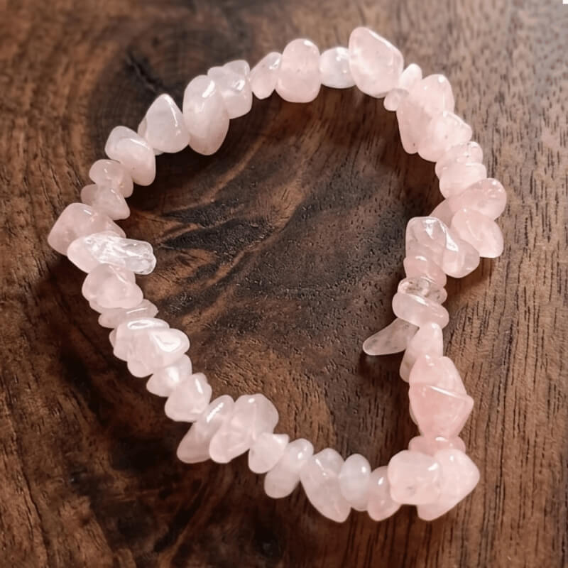 Brazalete elegante de cuarzo rosa