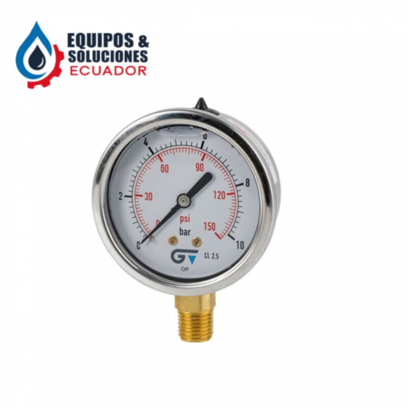 MANOMETRO GLICERINA D63 NPT (ROSCA 1/4) Genebre| Equipos & Soluciones Ecuador