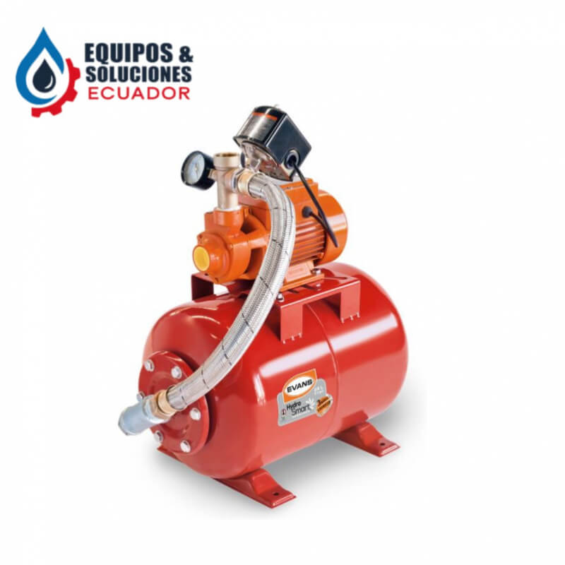 Sistema hidroneumático con bomba Evans 1/2 HP y tanque horizontal de 24L Evans| Equipos & Soluciones Ecuador