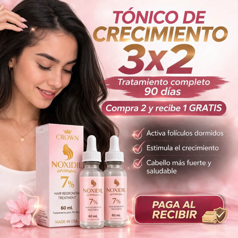 3 Noxidil Women 7% | Tratamiento Anticaída para Mujeres con Cabello Fino o Débil| Minoxidil de Mujer