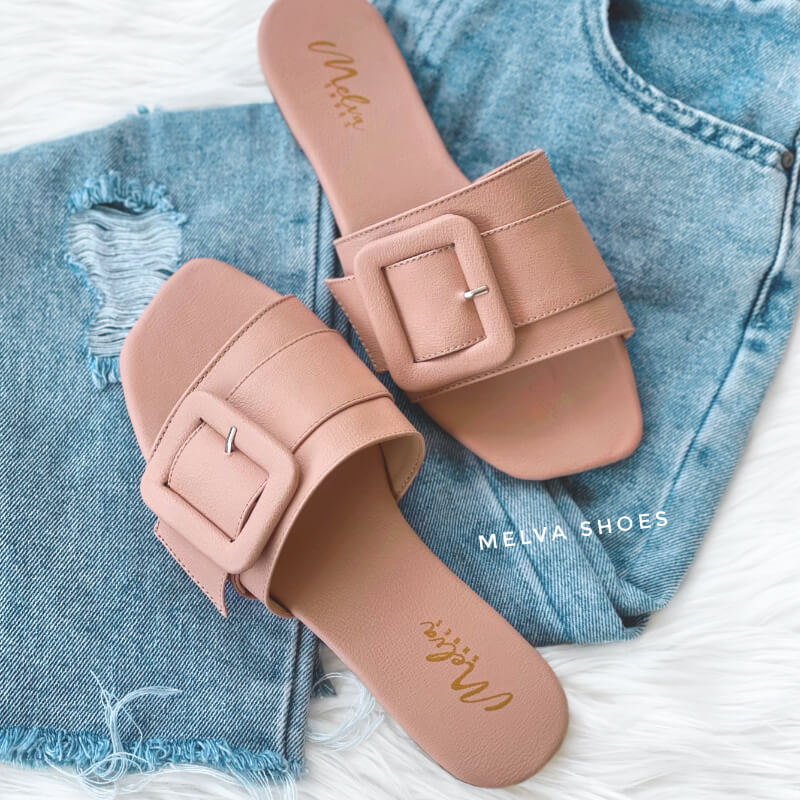Sandalias Bajas Nude de Hebillota