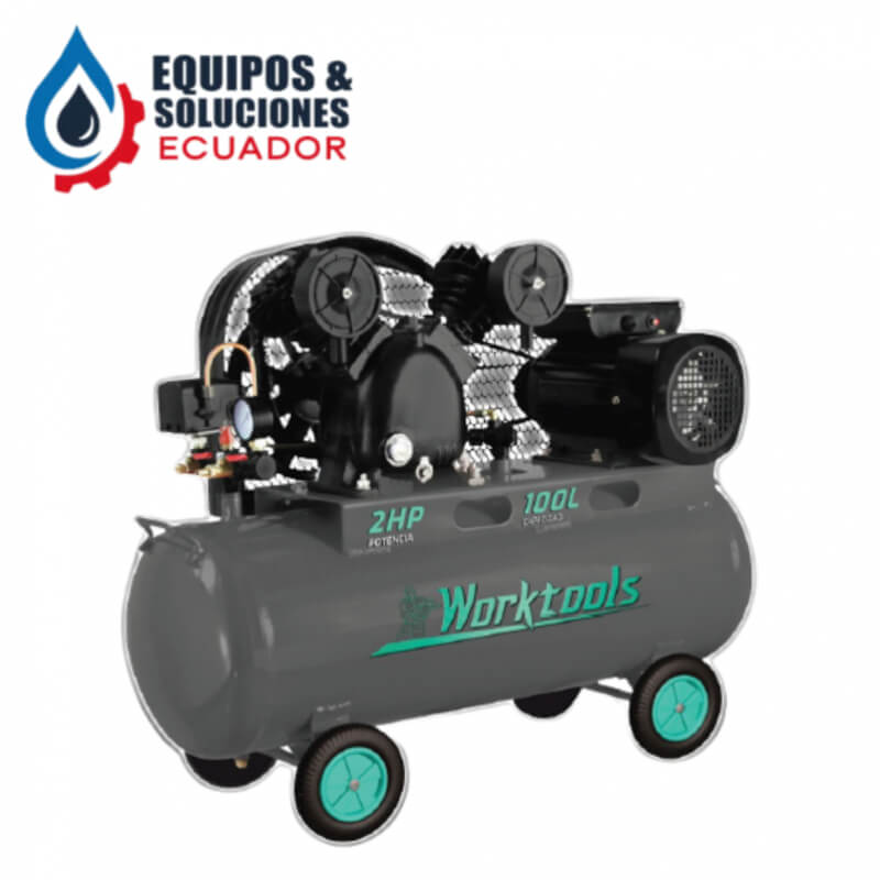 Compresor 2HP 100LTS C/POLEA Worktools| Equipos & Soluciones Ecuador