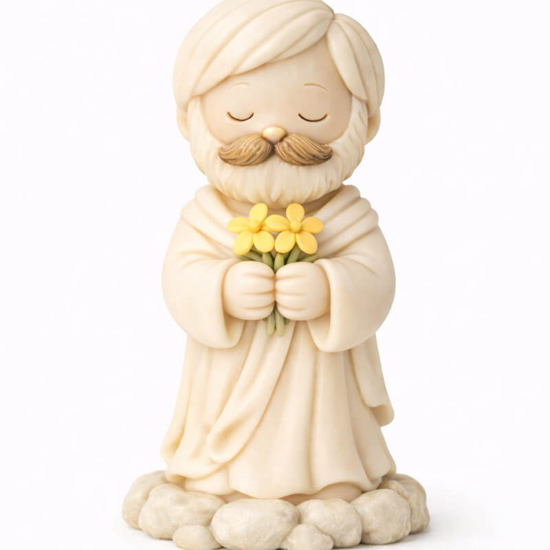 Molde elaborado en silicona San José de Pie 2D, para uso en Velas, jabones, yeso, cemento.