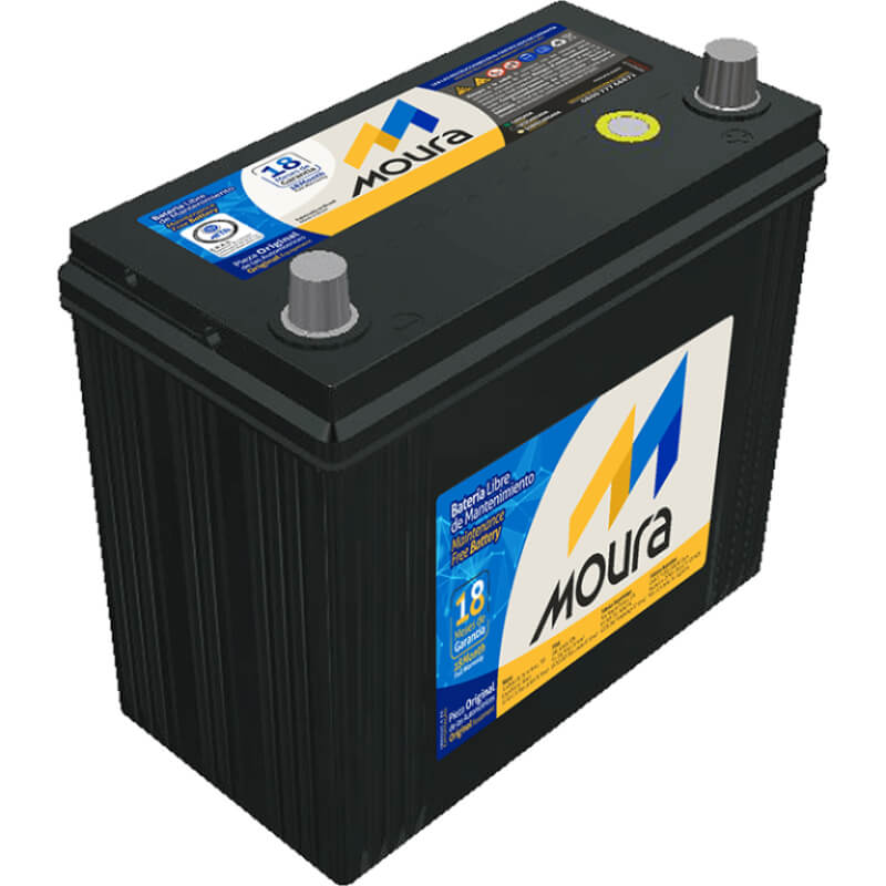 BATERIA MOURA CAJA NS60 14 PLACAS 50 AMPERIOS POLARIDAD DERECHA (- +)
