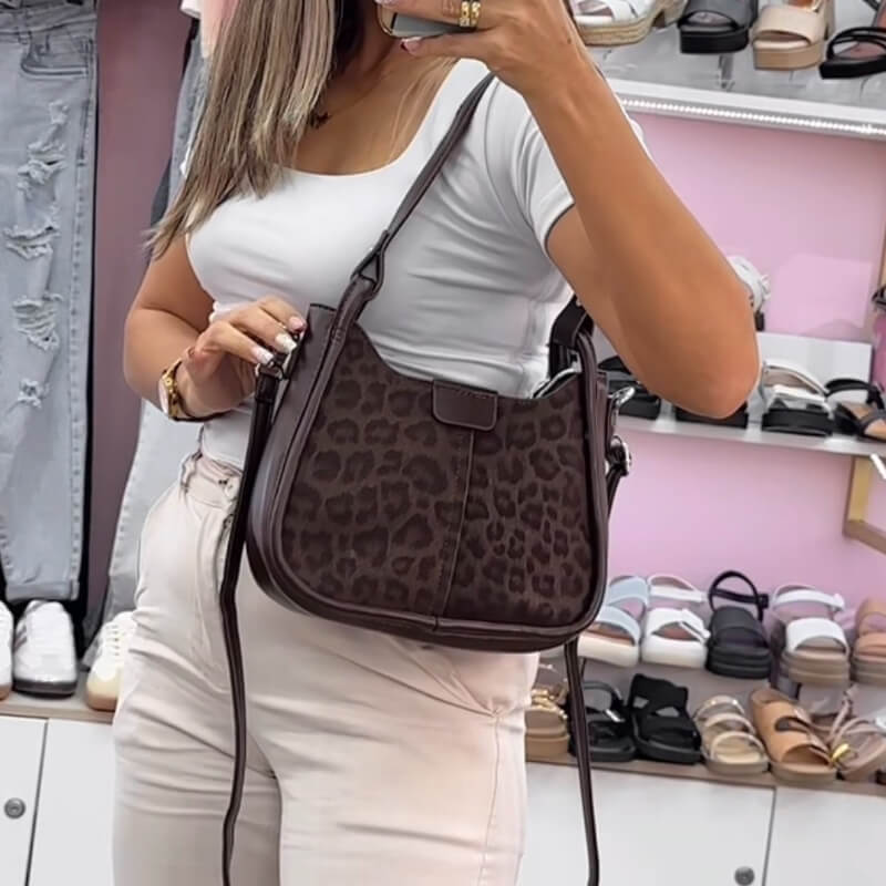 Cartera Café Animal Print