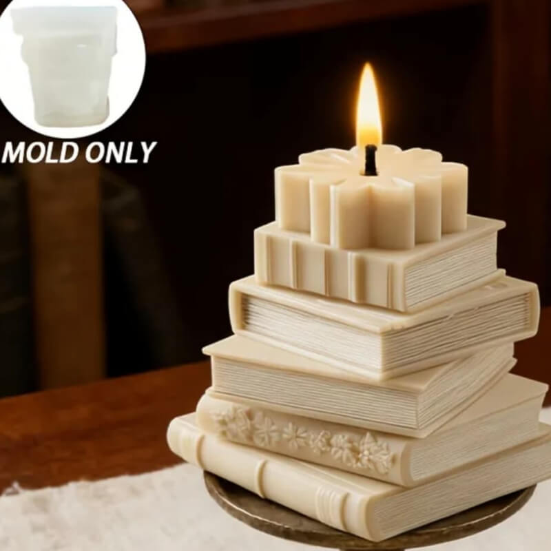 Moldes elabora en silicona de diseño de Libros para uso en Velas, jabones, resina, chocolate. (Valores individuales en la descripción)