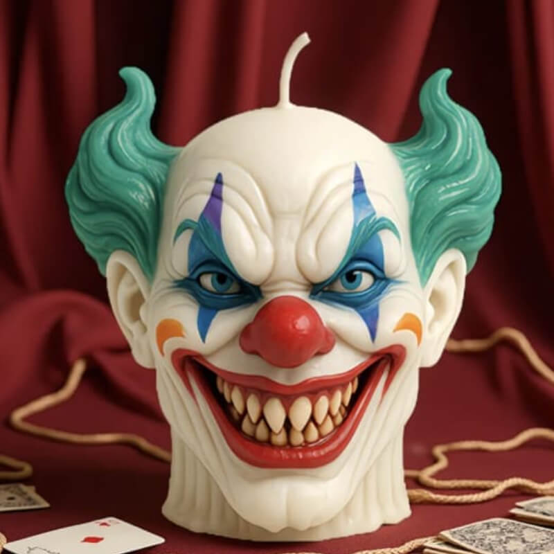 Molde de silicona con diseño de Payaso estilo Guasón, para uso en Velas, porcelana fría, resina, chocolate, alimentos.