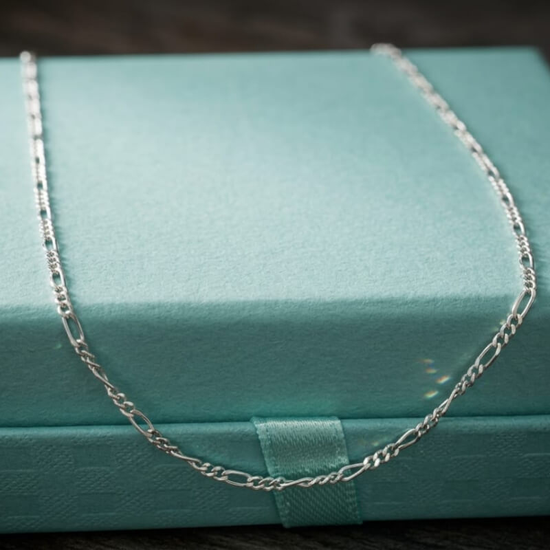 Cadena Fígaro Plata de Ley 925 Genuina - 3x1, 3 en 1, Cartier - Hipoalergénica, 45