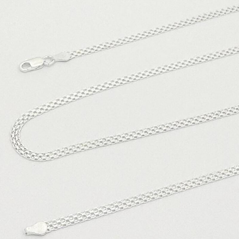 Cadena Plata de Ley 925 Genuina Bismark 030 Chinesca - 60cm | Hipoalergénica |Unisex