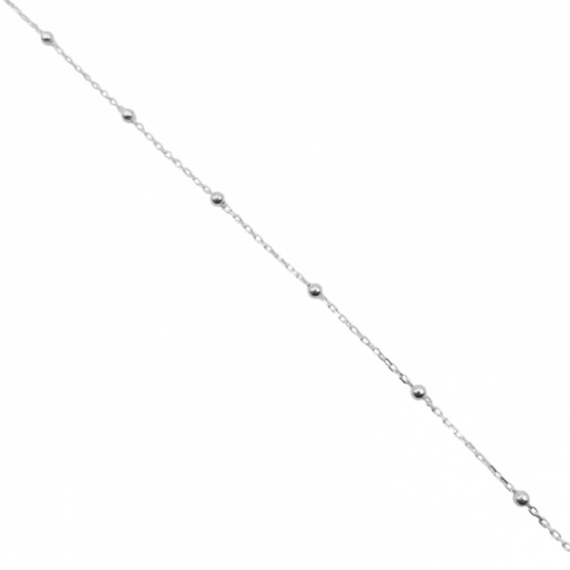 Cadena de Plata 925 Forzatina con Bolitas 2.5mm - 45cm | Hipoalergénica | Joyería Femenina de Calidad