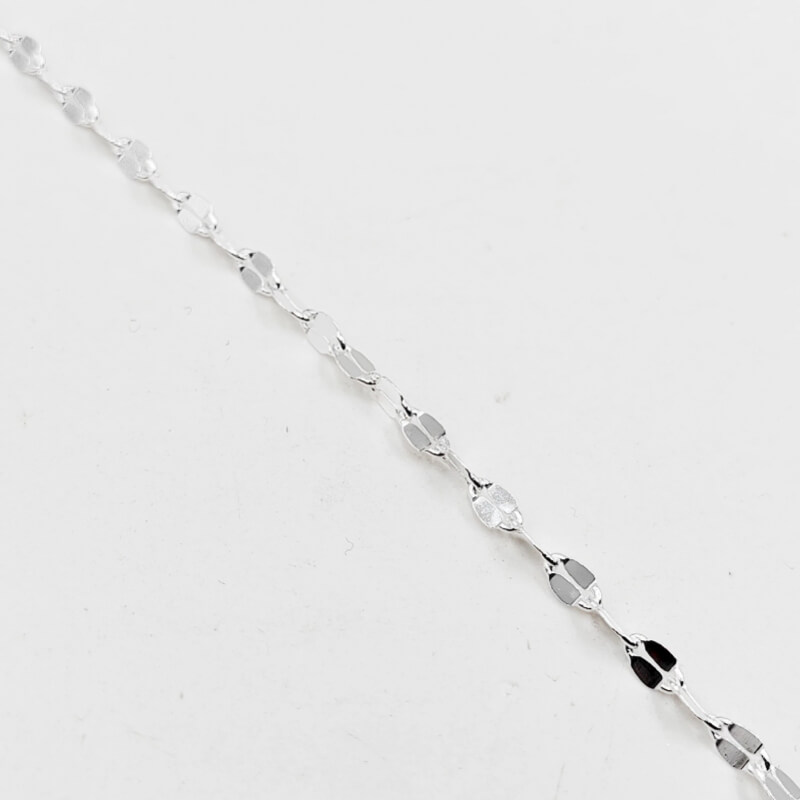 Cadena Valentino Moka de Plata de Ley 925 Genuina - 45cm, Hipoalergénica, Diseño Exclusivo para Mujer
