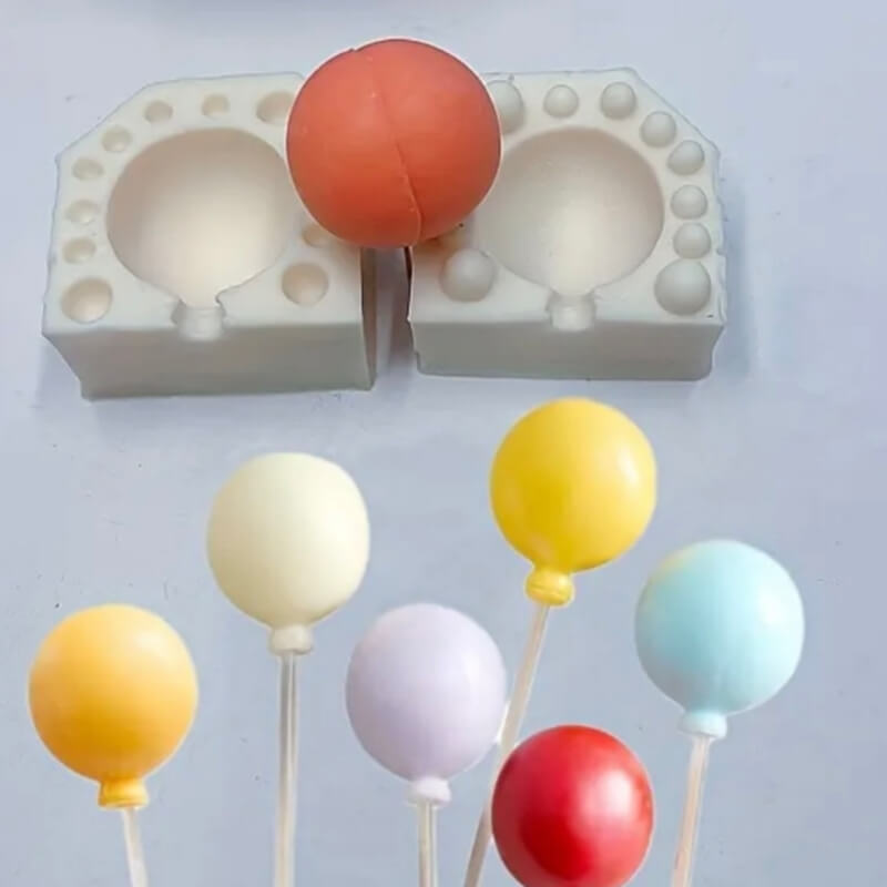 Molde de Globo 3D elaborado en silicona para uso en chocolate, fondant, porcelana fría.