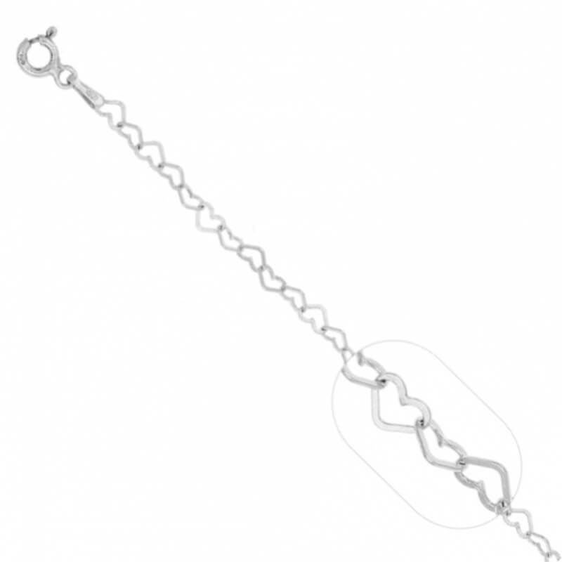 Cadena de Corazones de Plata 925 - 45 cm | Collar Romántico para Mujer