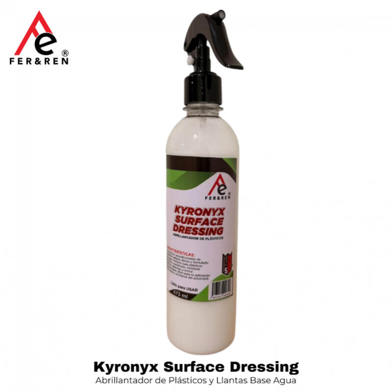 FR5 Kyronyx Surface Dressing 473 ml | Abrillantador de Plásticos y Llantas Base Agua | Acabado Satinado