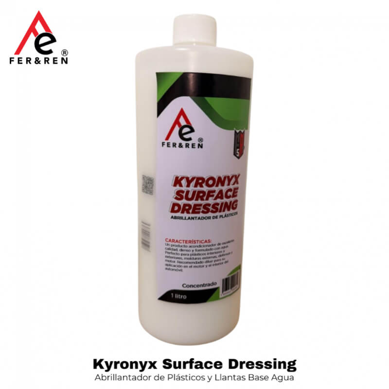 FR5 Kyronyx Surface Dressing 1 Litro | Abrillantador de Plásticos, Vinil y Llantas | Base Agua Profesional
