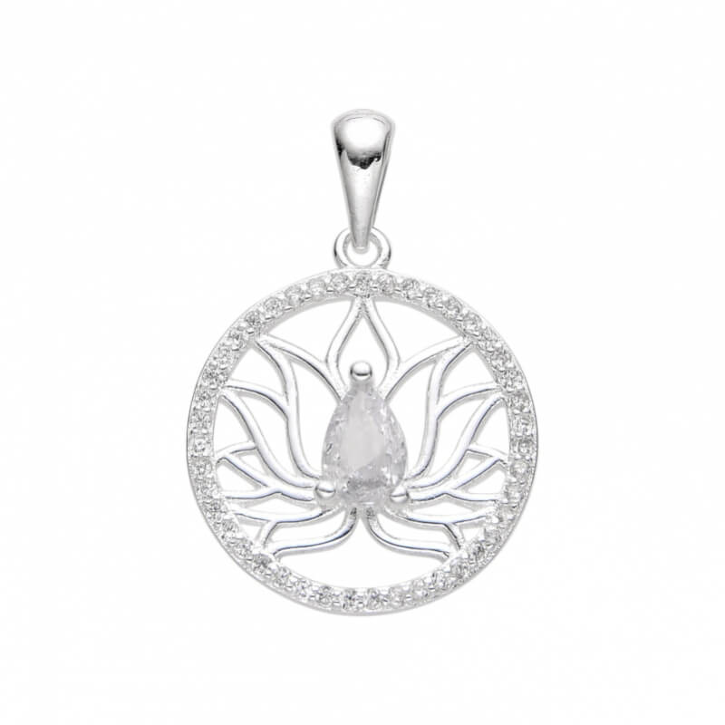 Dije Flor de Loto Plata 925 - Símbolo Espiritual y Elegancia - 2 cm Diámetro