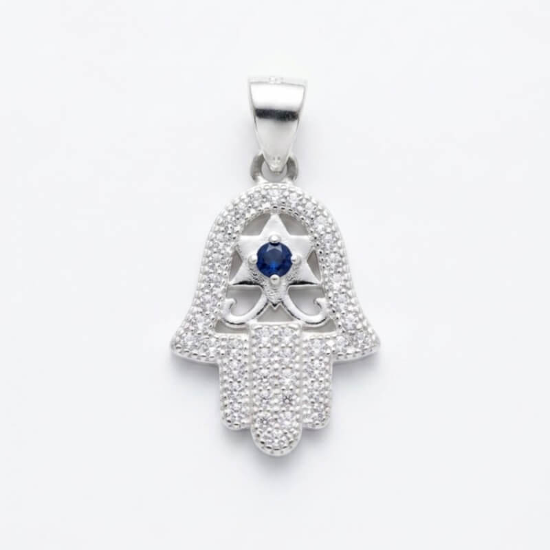 Mano Poderosa Piedra Azul - Amuleto Protección y Suerte | Joyería Esotérica
