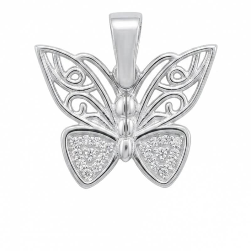 Dije de Plata Ley 925 Alas de Mariposa y Corazón – Elegancia y Significado