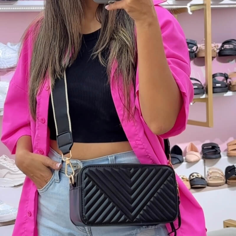 Cartera Negra Rectangular