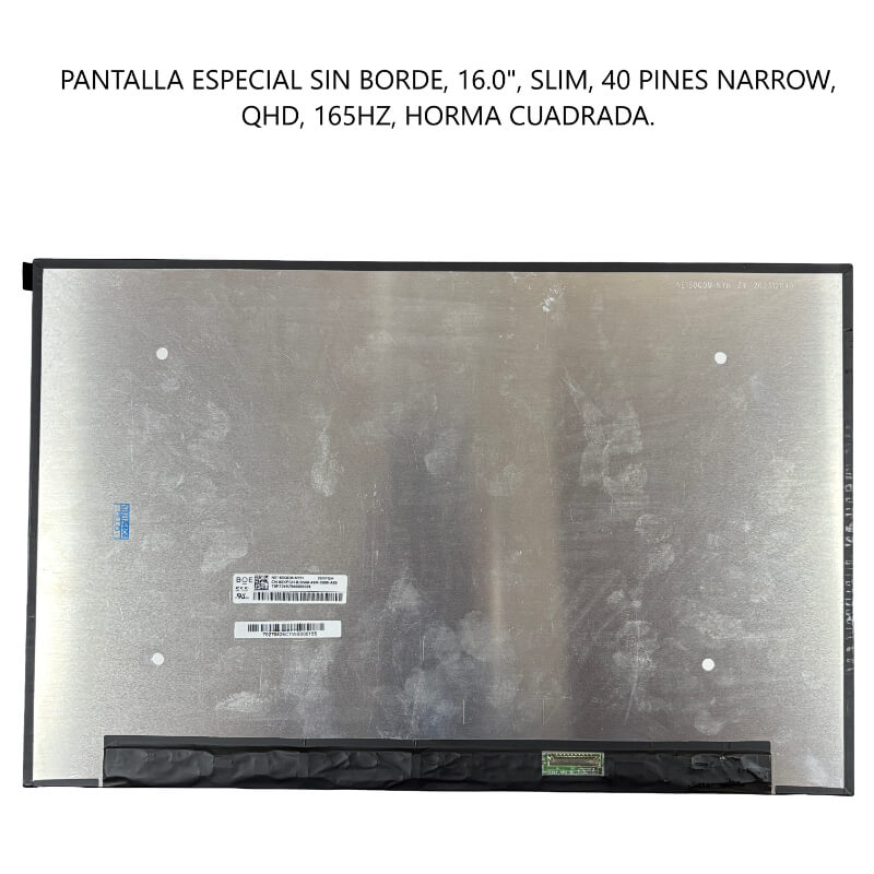 PANTALLA ESPECIAL SIN BORDE 16.0 SLIM 40P NARROW QHD 165HZ CUADRADAS