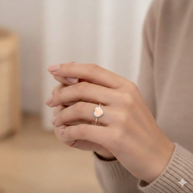 Anillo VAN CLEEF & ARPELS Corazón Rosa #8 - Elegancia y Lujo para Mujer