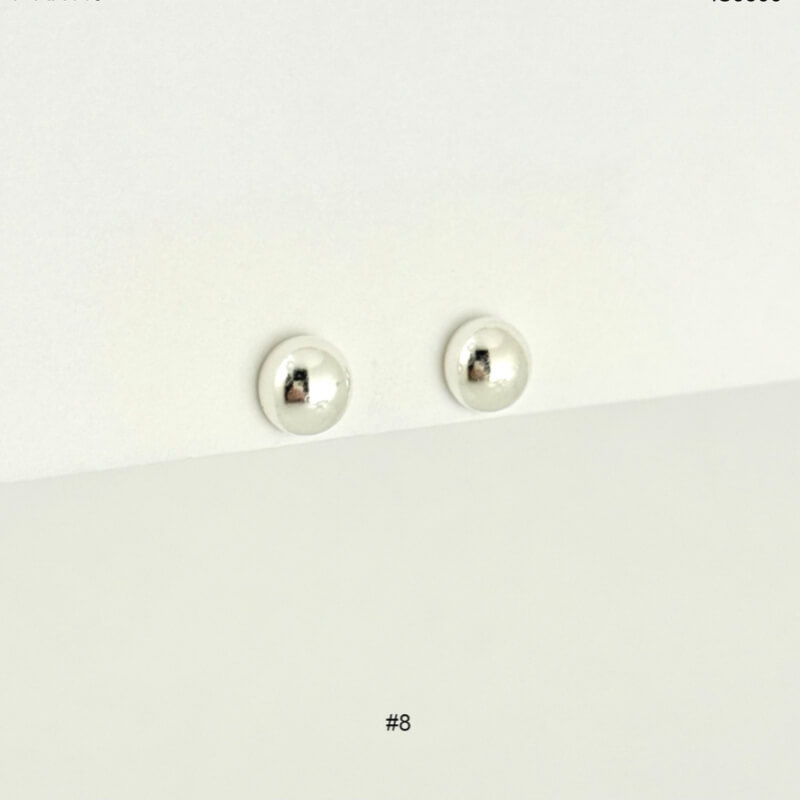 Topo Media Bola 8mm: Pendientes de Plata de Ley 925, Joyería Minimalista y Elegante. ¡Ideal para Regalo!