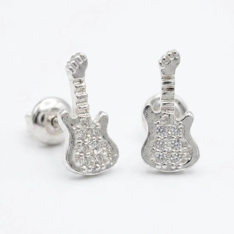 Arete Ortopédico de Guitarra: Pendiente Musical para Alivio y Estilo. Joyería Terapéutica, Diseño Exclusivo.