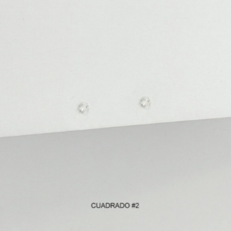TOPO PLATA 925 CIRCÓN BLANCO CUADRADO # 2