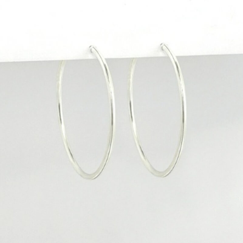 ARETE ARGOLLA LISA TUBULAR 5CM PLATA 925