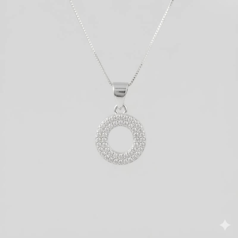 Collar Plata Ley 925 Inicial Microcircones 1.2cm - Elegancia y Brillo Personalizado