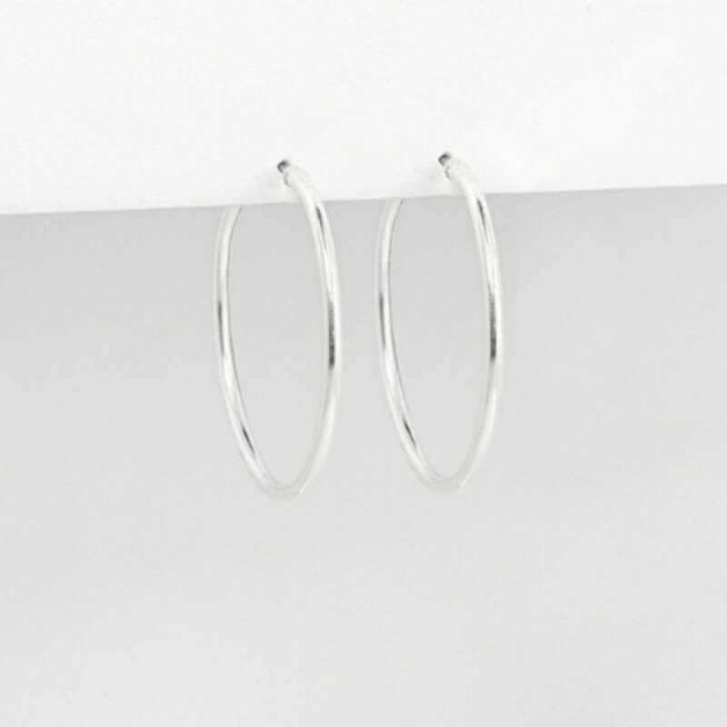ARETE ARGOLLA LISA TUBULAR 4CM PLATA 925