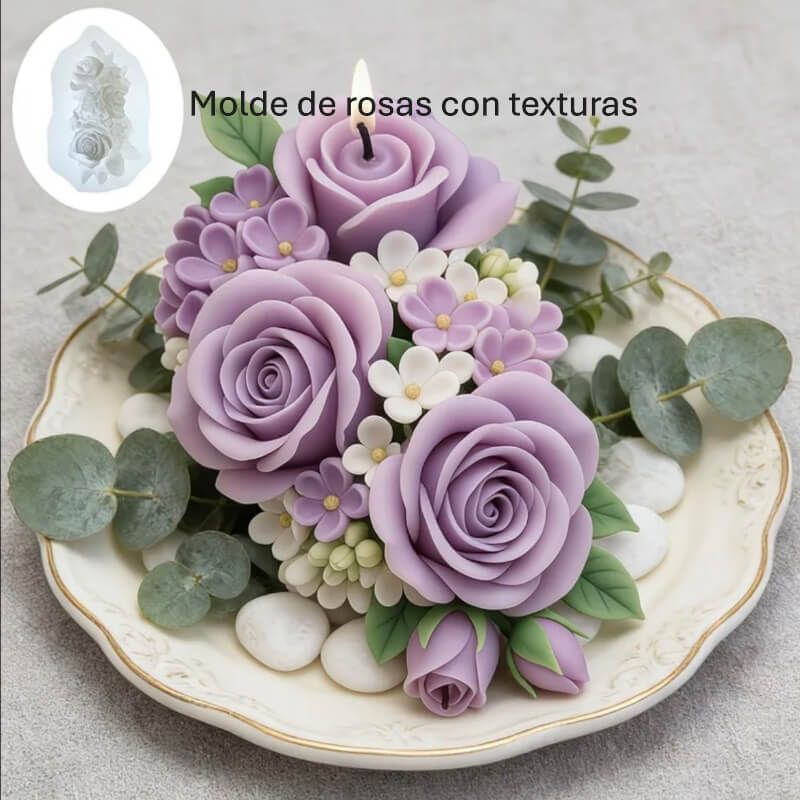 Molde de Rosas con Texturas