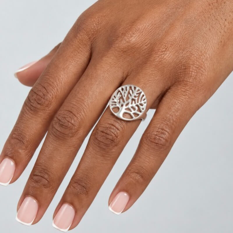 Anillo Plata 925 Árbol de la Vida para Mujer - Joyería Fina, Símbolo de Conexión, Crecimiento y Esperanza. Regalo Ideal y Original**