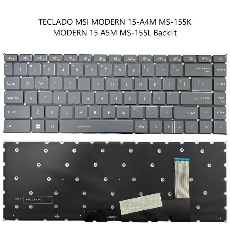 TECLADO MSI Modern 15-A4M MS-155K Modern 15 A5M MS-155L Backlit