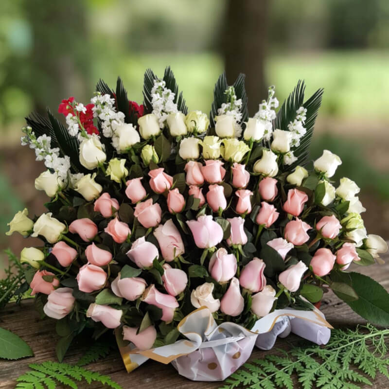 CASCADA DE LUZ | Rosas Premium & Orquídeas Blancas