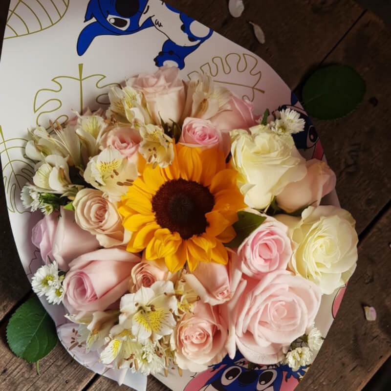 DULCE AMANECER | Girasol & Rosas de Seda