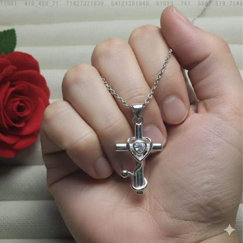 Cadena 45 cm + Dije Cruz de Doctor Regalo Médico Ideal