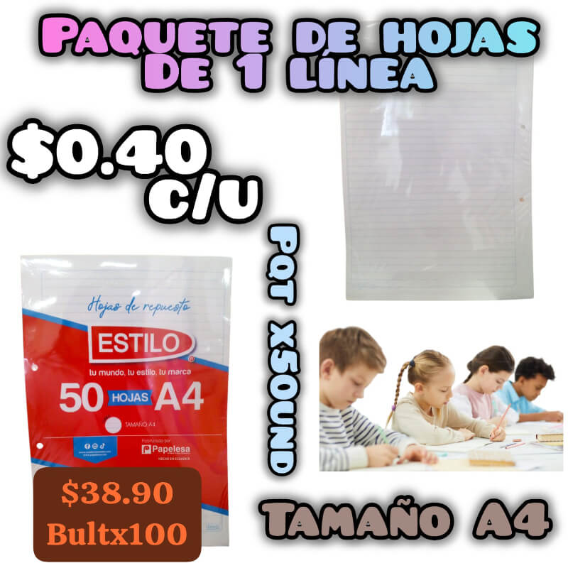 HOJAS 1LINEA POR BULTO