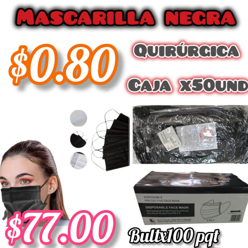 MASCARILLA NEGRA POR BULTO