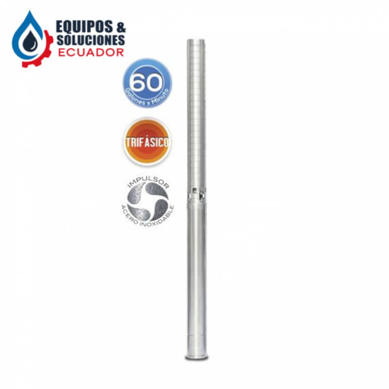 Bomba sumergible trifásica 10 HP para pozo profundo Evans| Equipos & Soluciones Ecuador