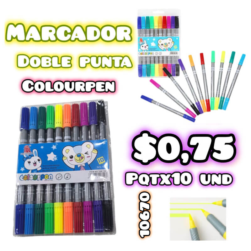 MARCADOR DOBLE PUNTA COLOURPEN