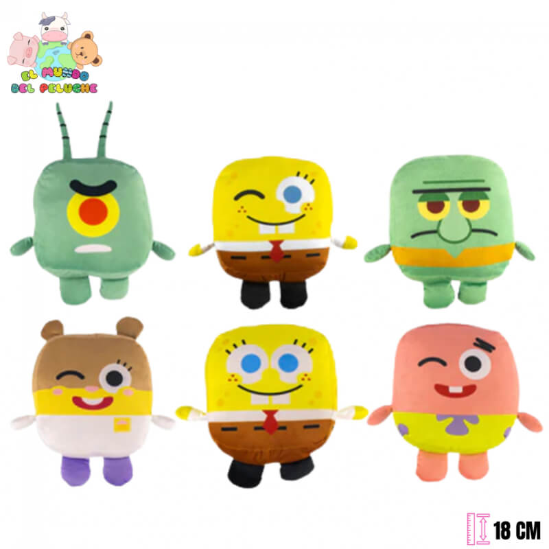 Peluche Kawaii Cubes | Bob Esponja y Amigos | 18 cm | El Mundo del Peluche