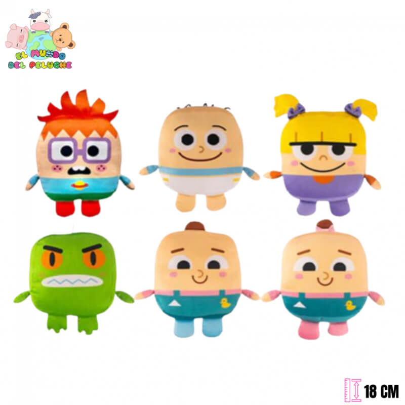 Peluche Kawaii Cubes | Rugrats Personajes Clásicos | 18 x 18 cm | El Mundo del Peluche