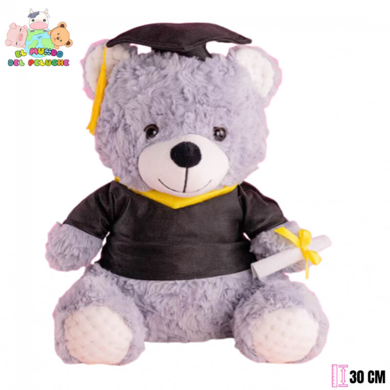 Oso de Peluche Graduado | Toga y Birrete Clásico | 30 cm | El Mundo del Peluche