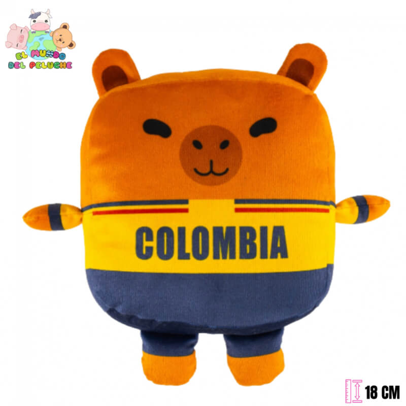 Peluche Colombia Capibara Colección Mundialera | 18 cm | El Mundo del Peluche